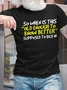 Men’s So When Is This Old Enough To Know Better Supposed To Kick In Regular Fit Casual Crew Neck T-Shirt