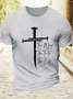 Men's Christian Cross Casual Crew Neck T-Shirt