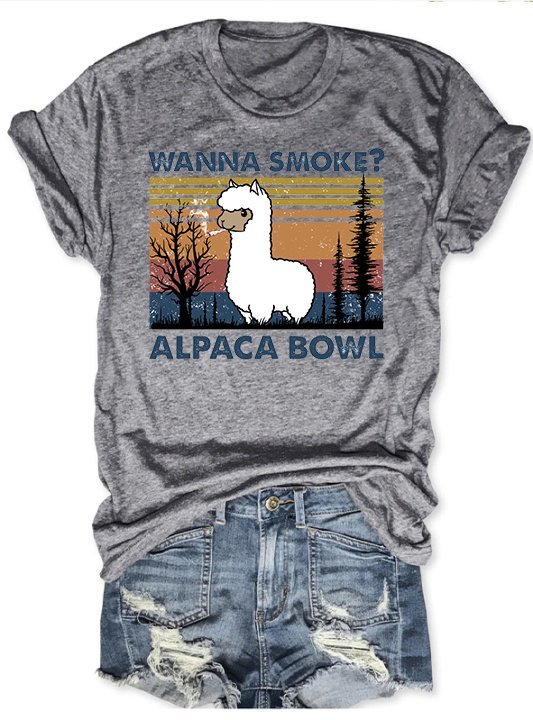 Wanna Smoke? Alpaca Bowl Graphic Tee