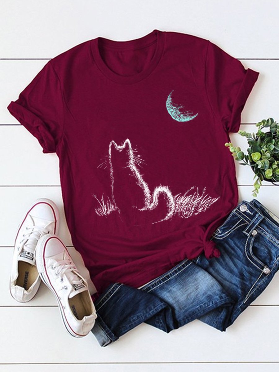 Cat & Moon Graphic Tee