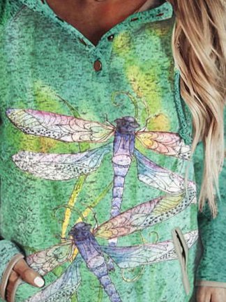 Dragonfly Print Women Sweatshirt
