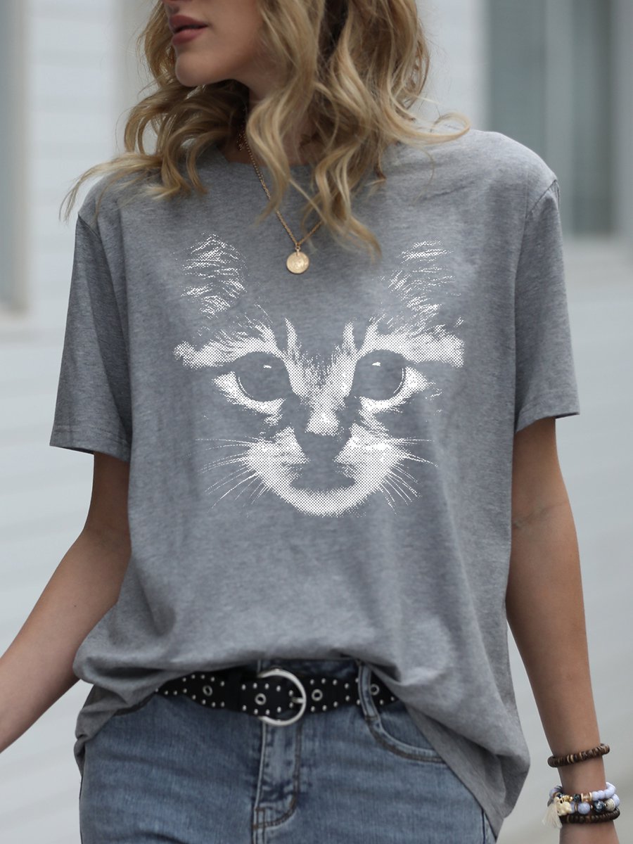 Cat Face Graphic Tee