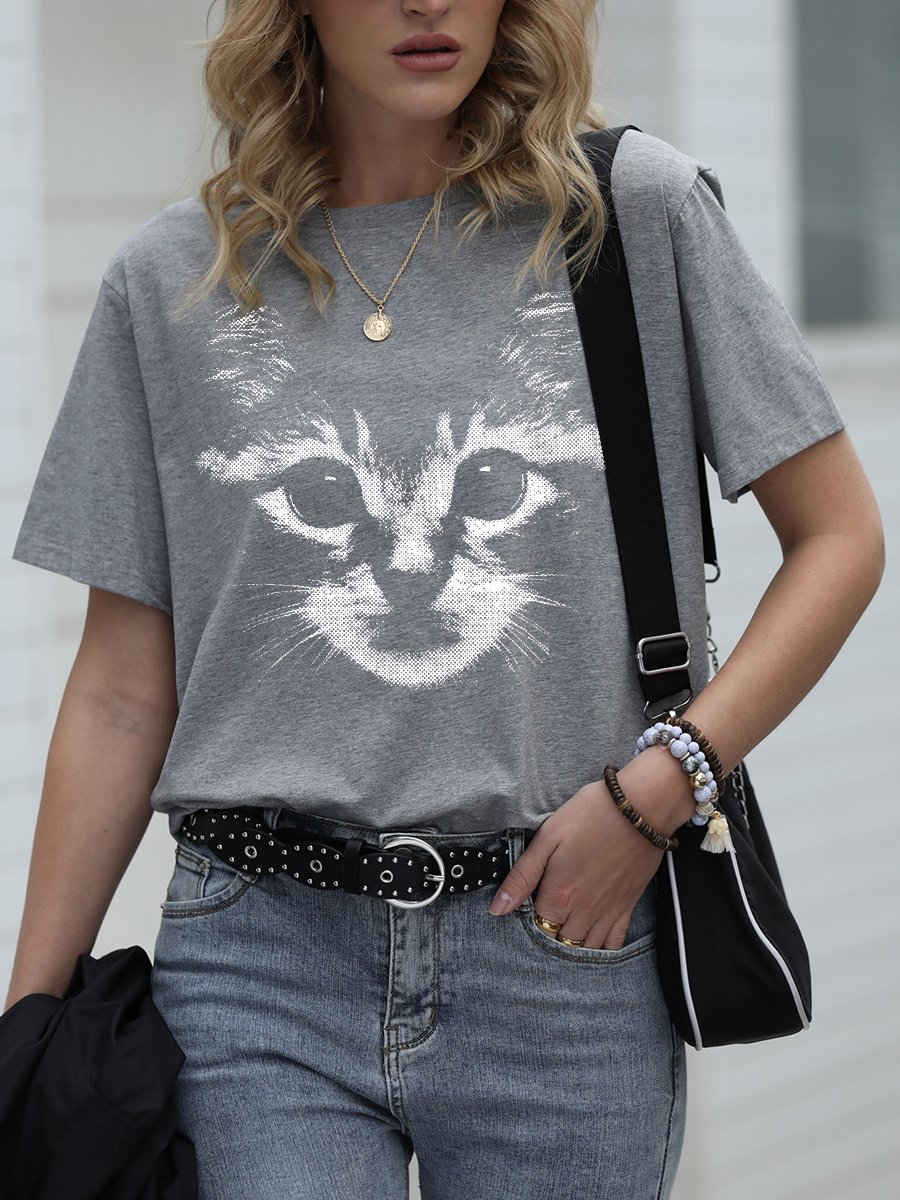 Cat Face Graphic Tee