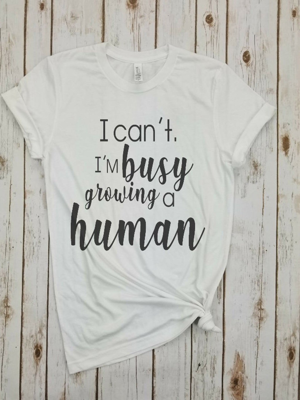 I Can't I'm Busy Growing A Human T-shirt