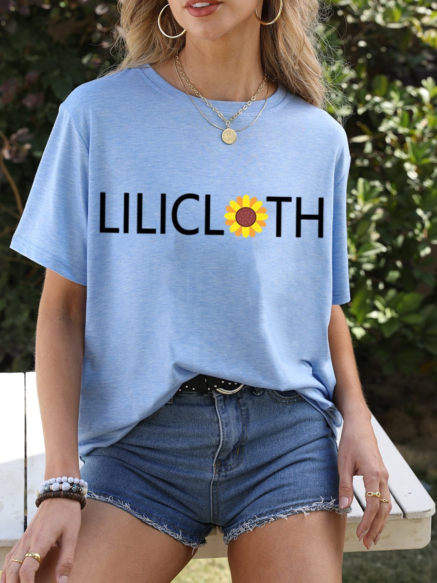 Lilicloth Cotton-Blend Short Sleeve Casual Woman Tee