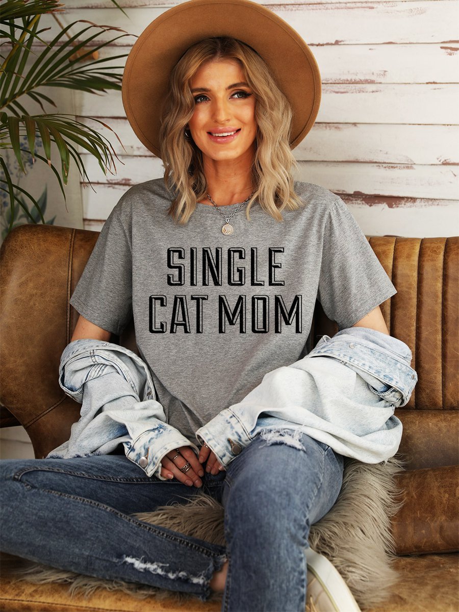 Mother's Day Single Cat Mom Graphic Tee