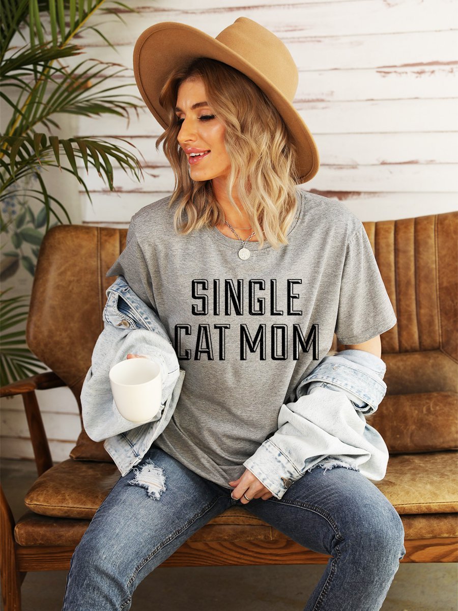 Mother's Day Single Cat Mom Graphic Tee