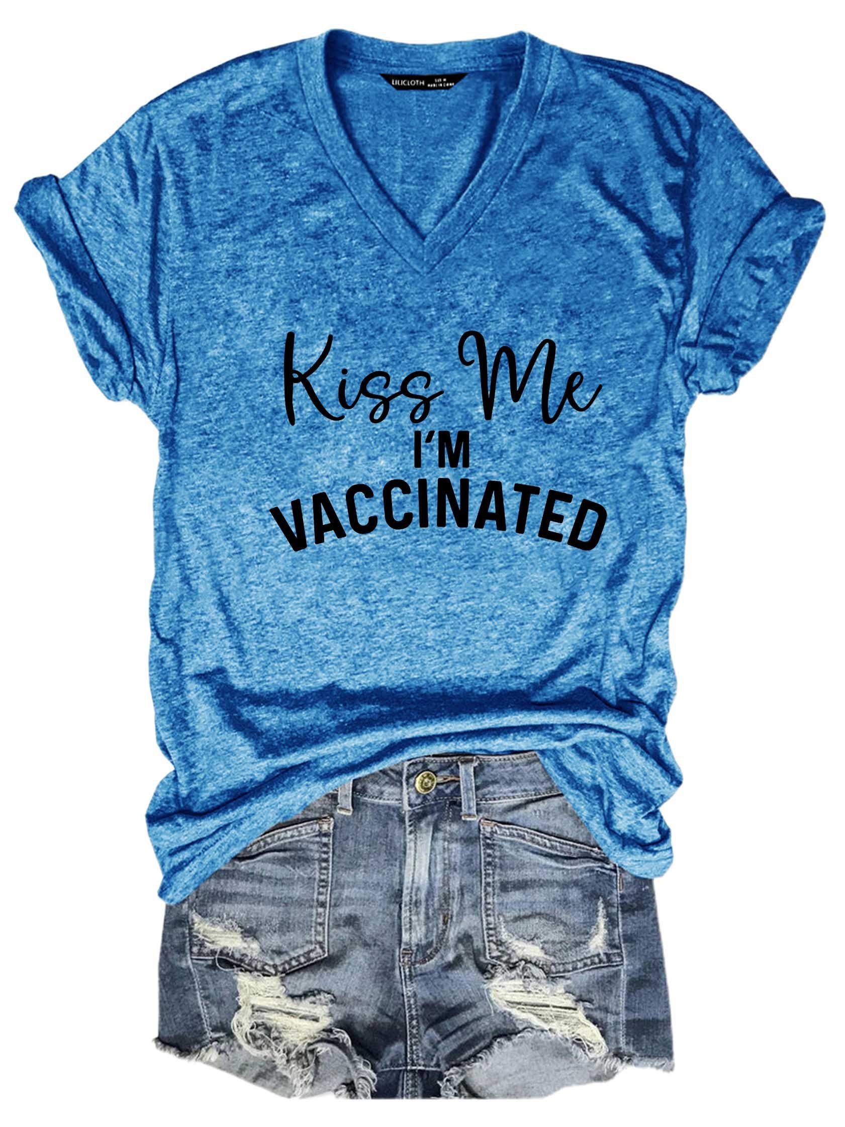 Kiss Me I'm Vaccinated coronavirus V-neck T-shirt