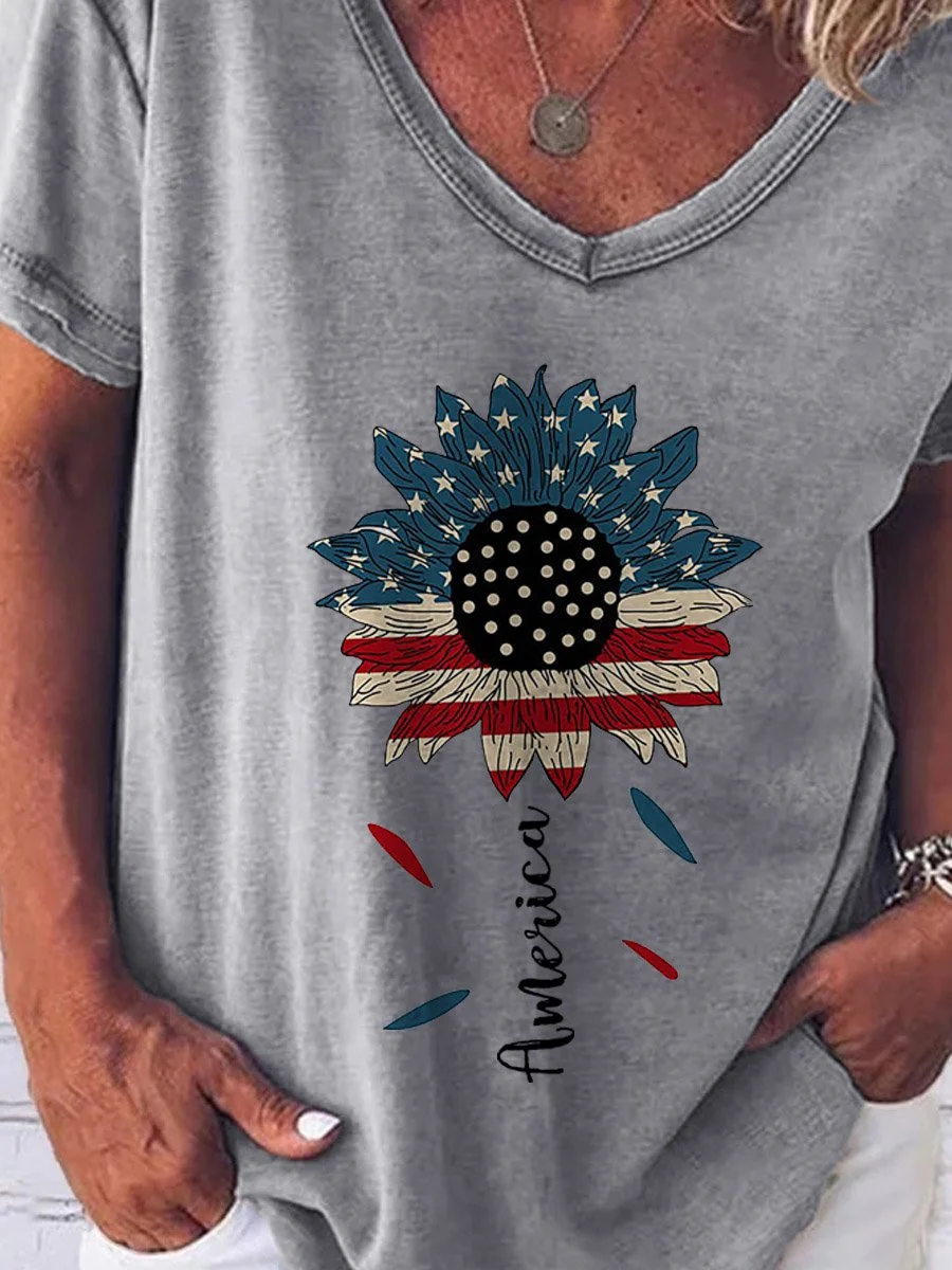 Sunflower America Independence Day Tee