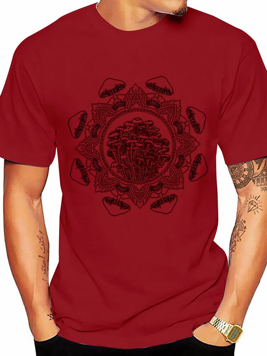 Mushroom Cotton-Blend Men Tee