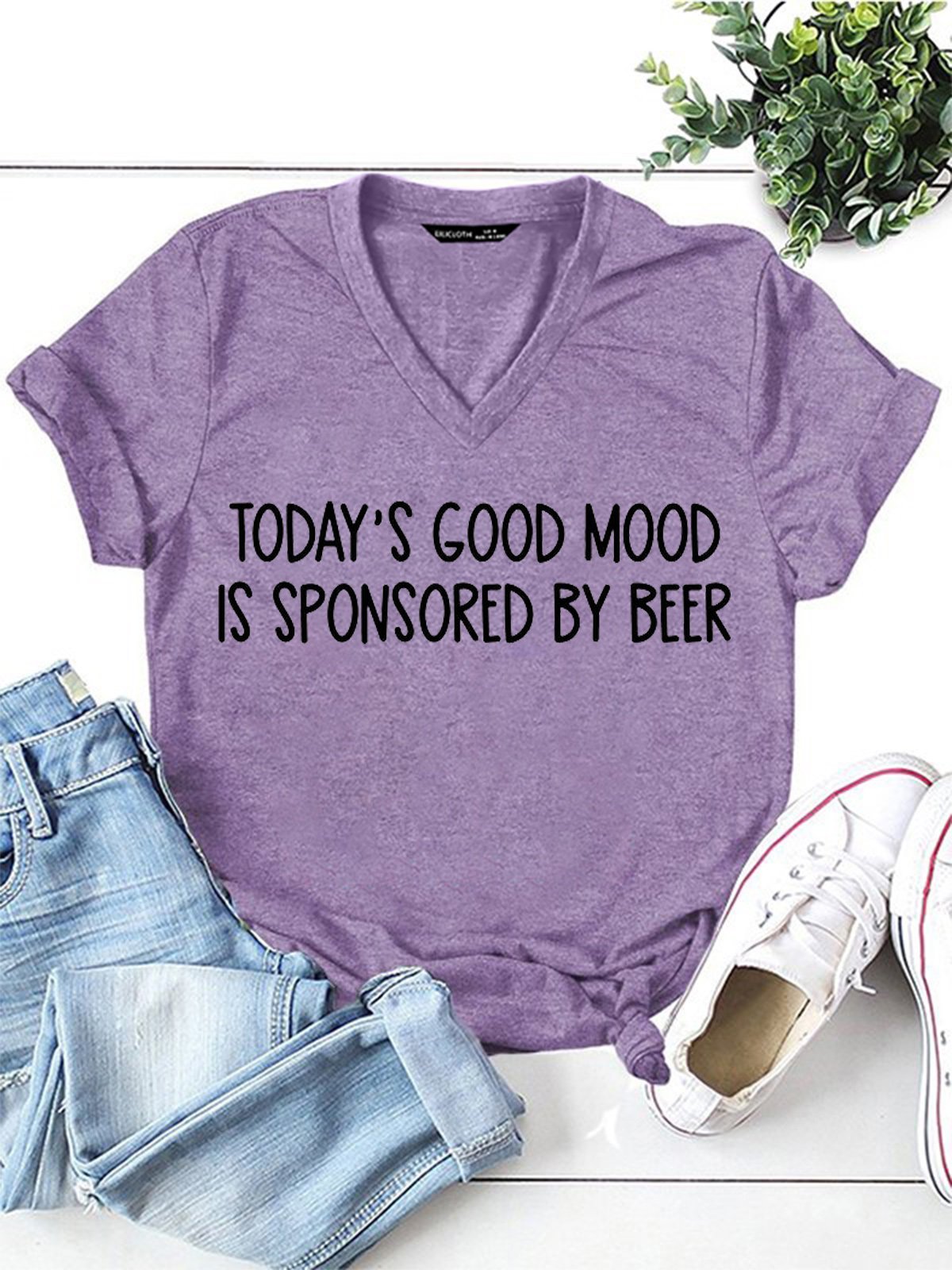 Today 's Good Mood Is Sponsored By Beer Women's T-Shirt