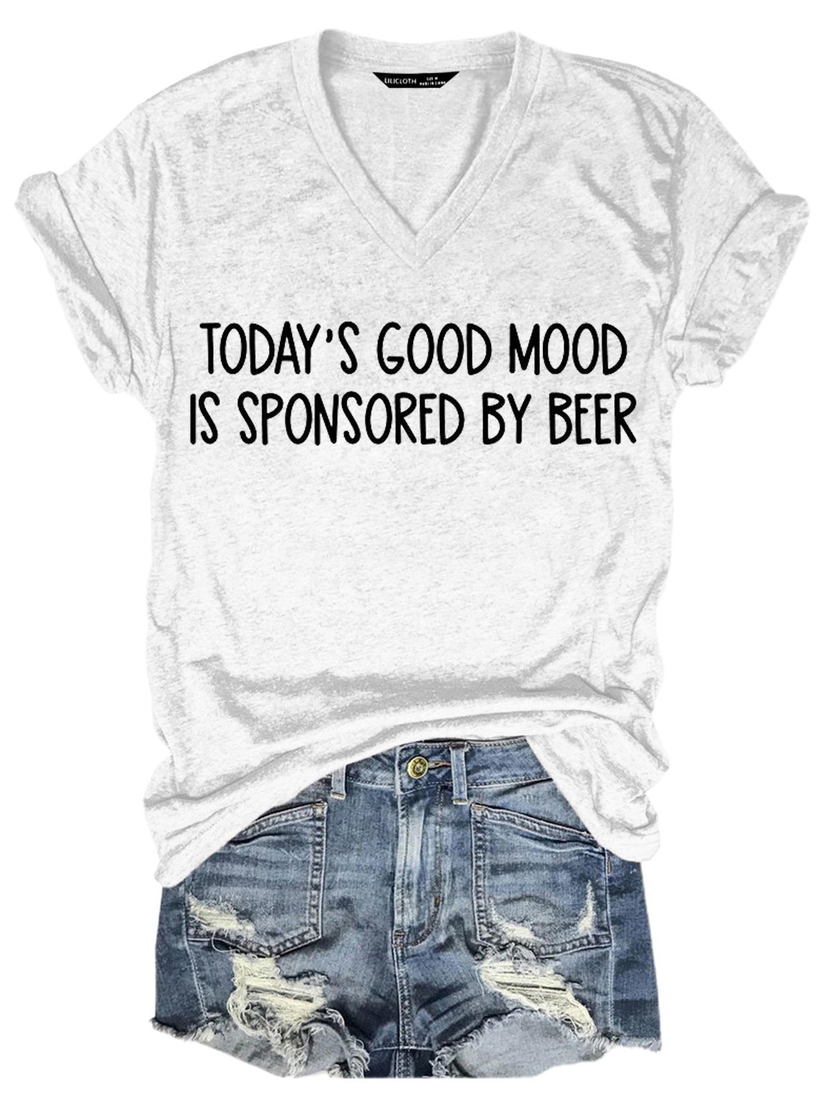 Today 's Good Mood Is Sponsored By Beer Women's T-Shirt