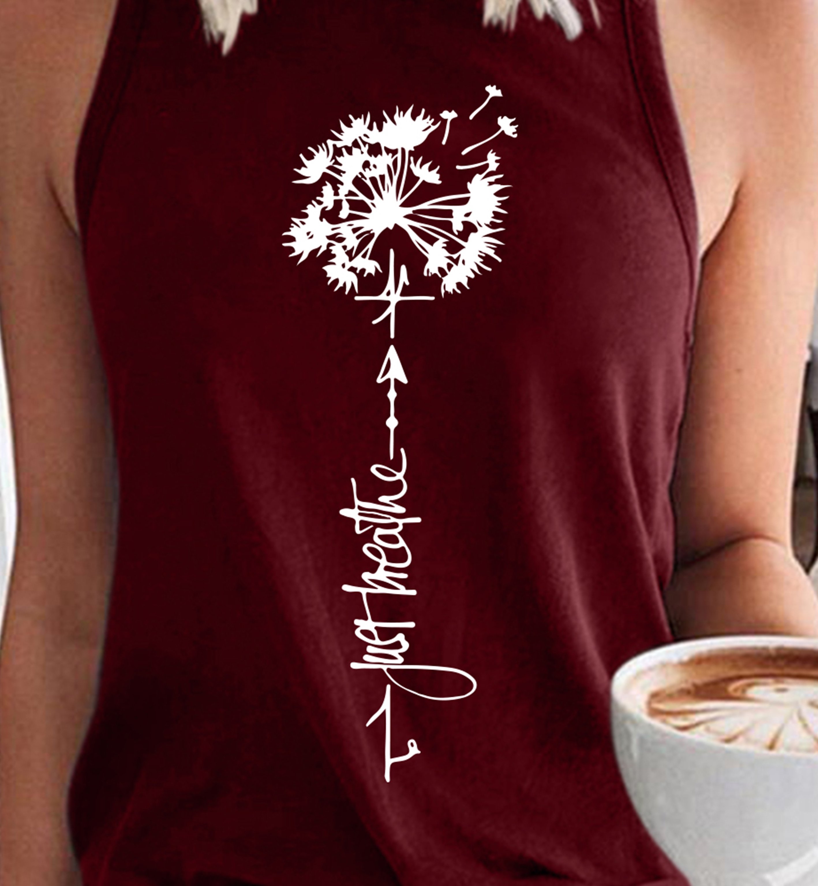 Dandelion Just Breathe Women's Sleeveless T-Shirt