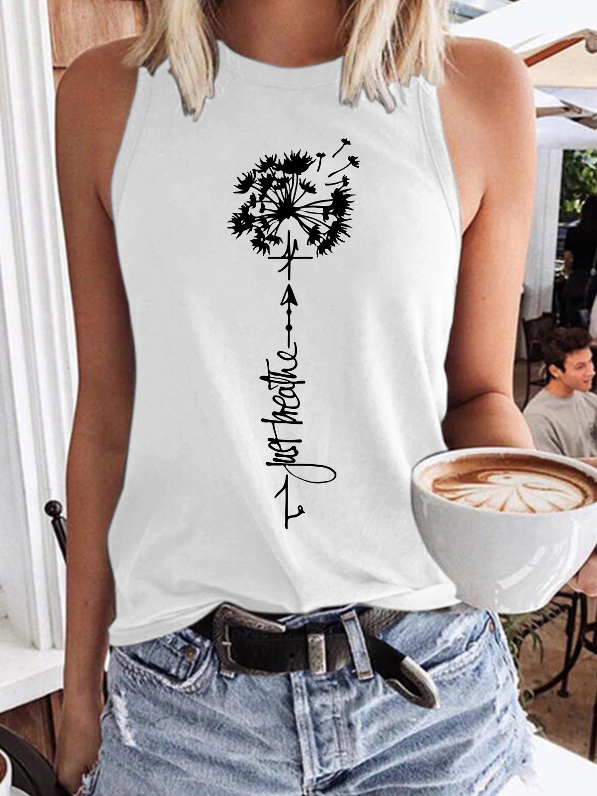 Dandelion Just Breathe Women's Sleeveless T-Shirt