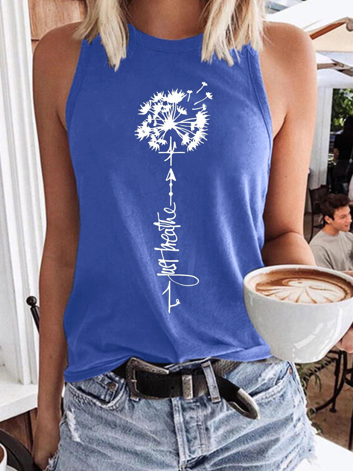 Dandelion Just Breathe Women's Sleeveless T-Shirt