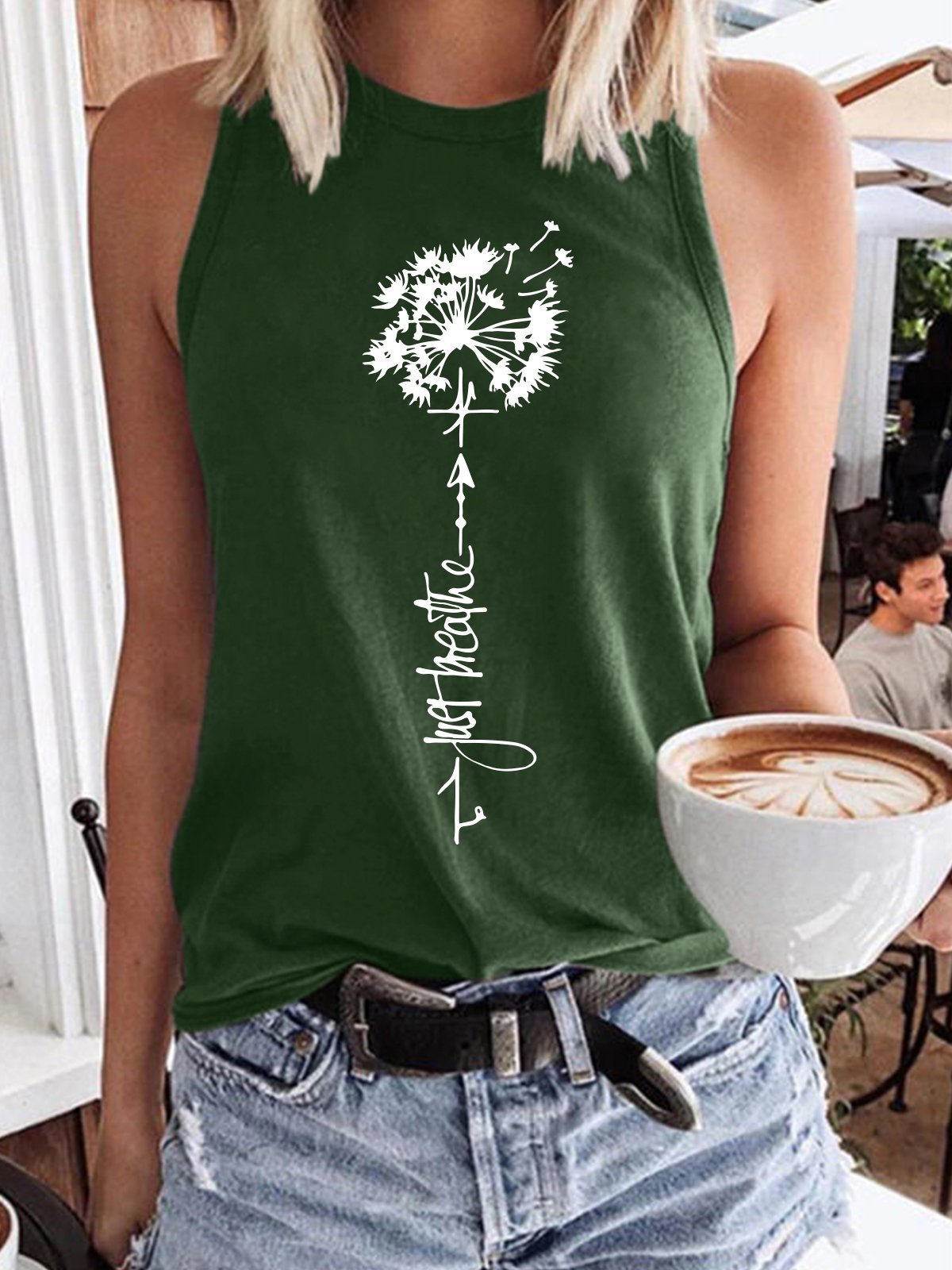 Dandelion Just Breathe Women's Sleeveless T-Shirt