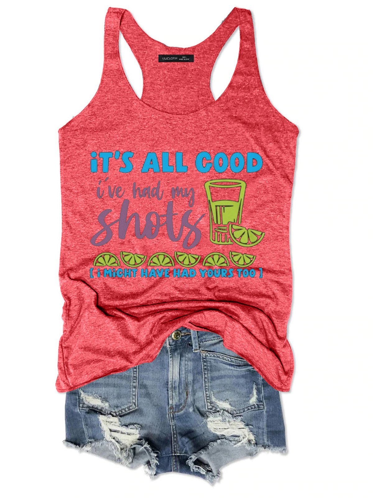 It S All Good I Ve Had My Shots Casual Cotton-Blend Tanks & Camis