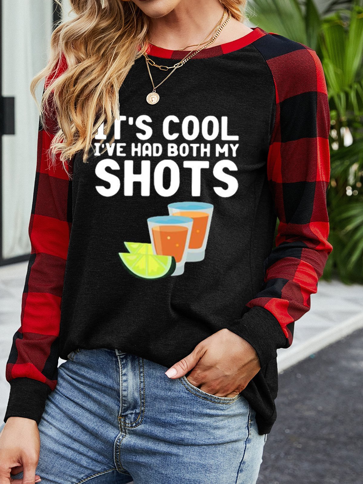 It S Cool I Ve Have Both My Shots Long Sleeve Sweatshirt