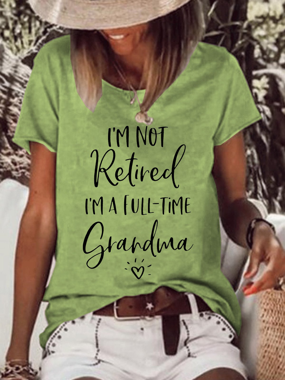 I 'M Not Retired I 'M A Full-Time Grandma Long Sleeve Shift Cotton-Blend Shirts