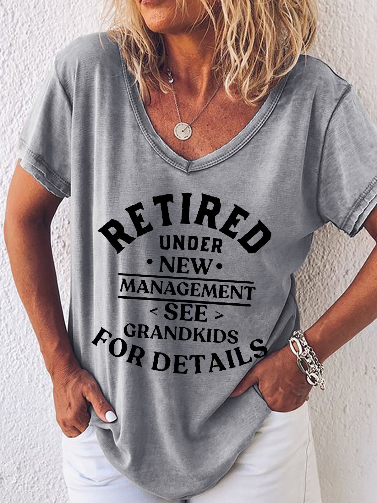 Retired Under New Management See Grandkids For Details Funny Words Shirts