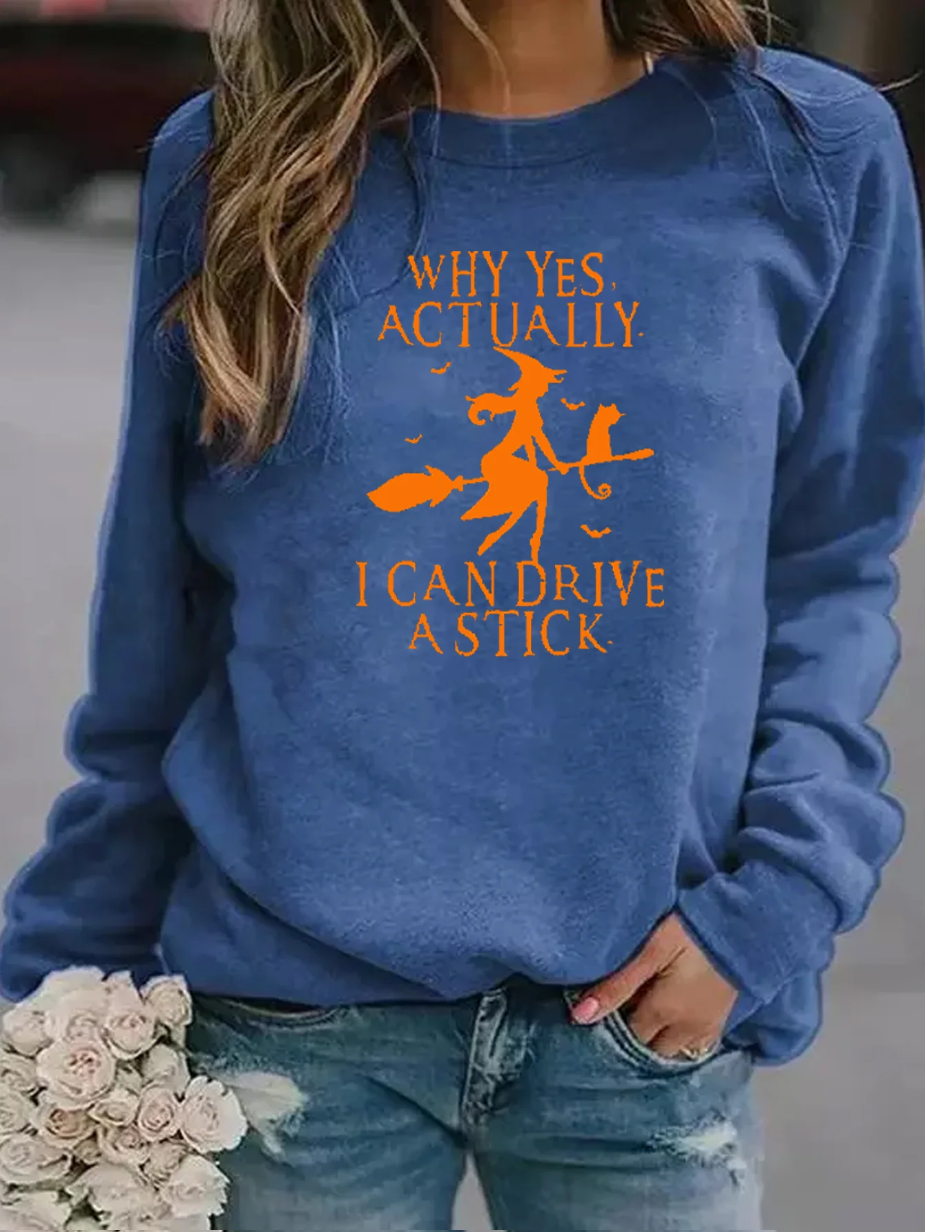 Women's Halloween Yes I Can Drive Stick Casual Sweatshirt