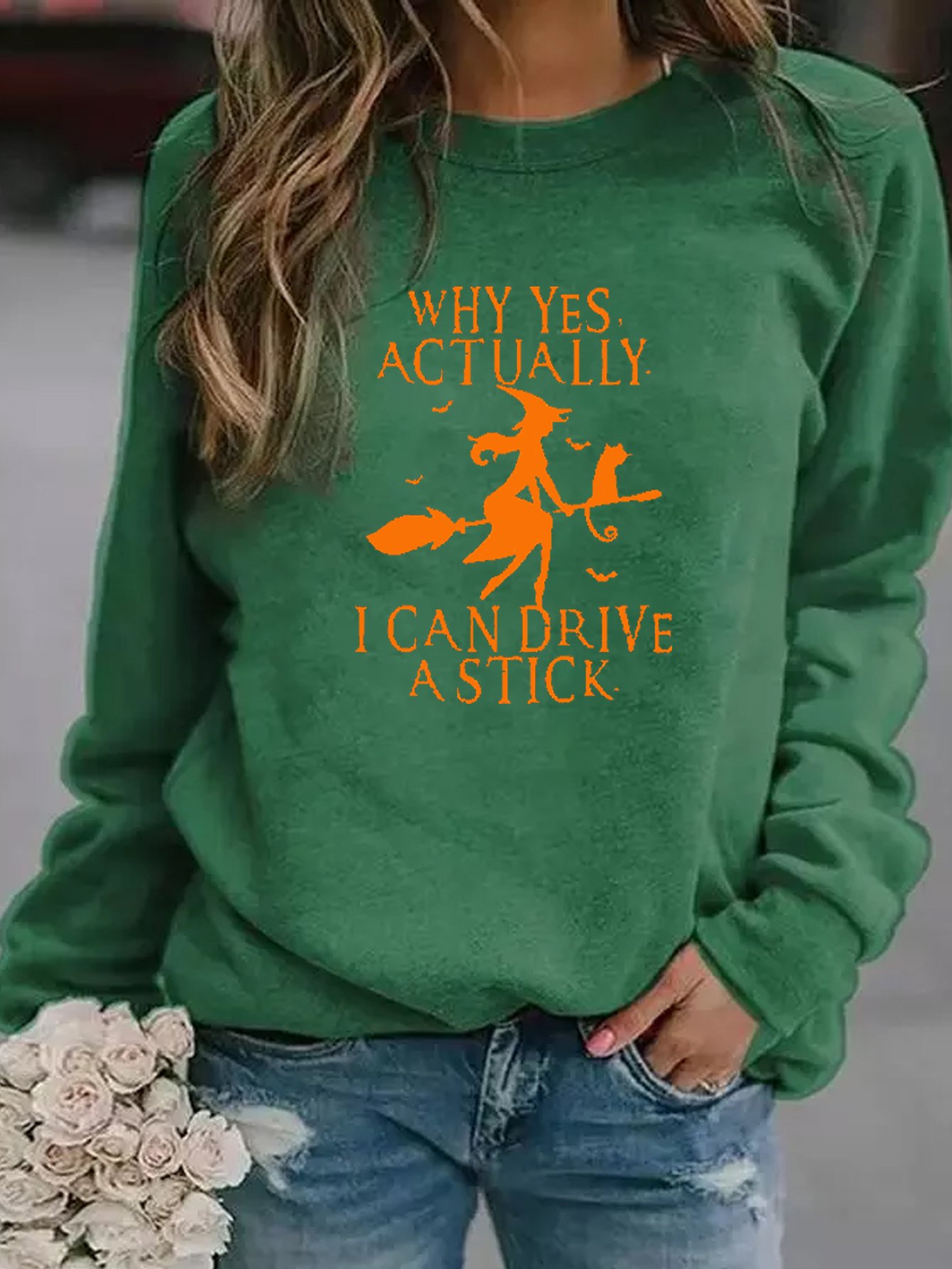 Women's Halloween Yes I Can Drive Stick Casual Sweatshirt