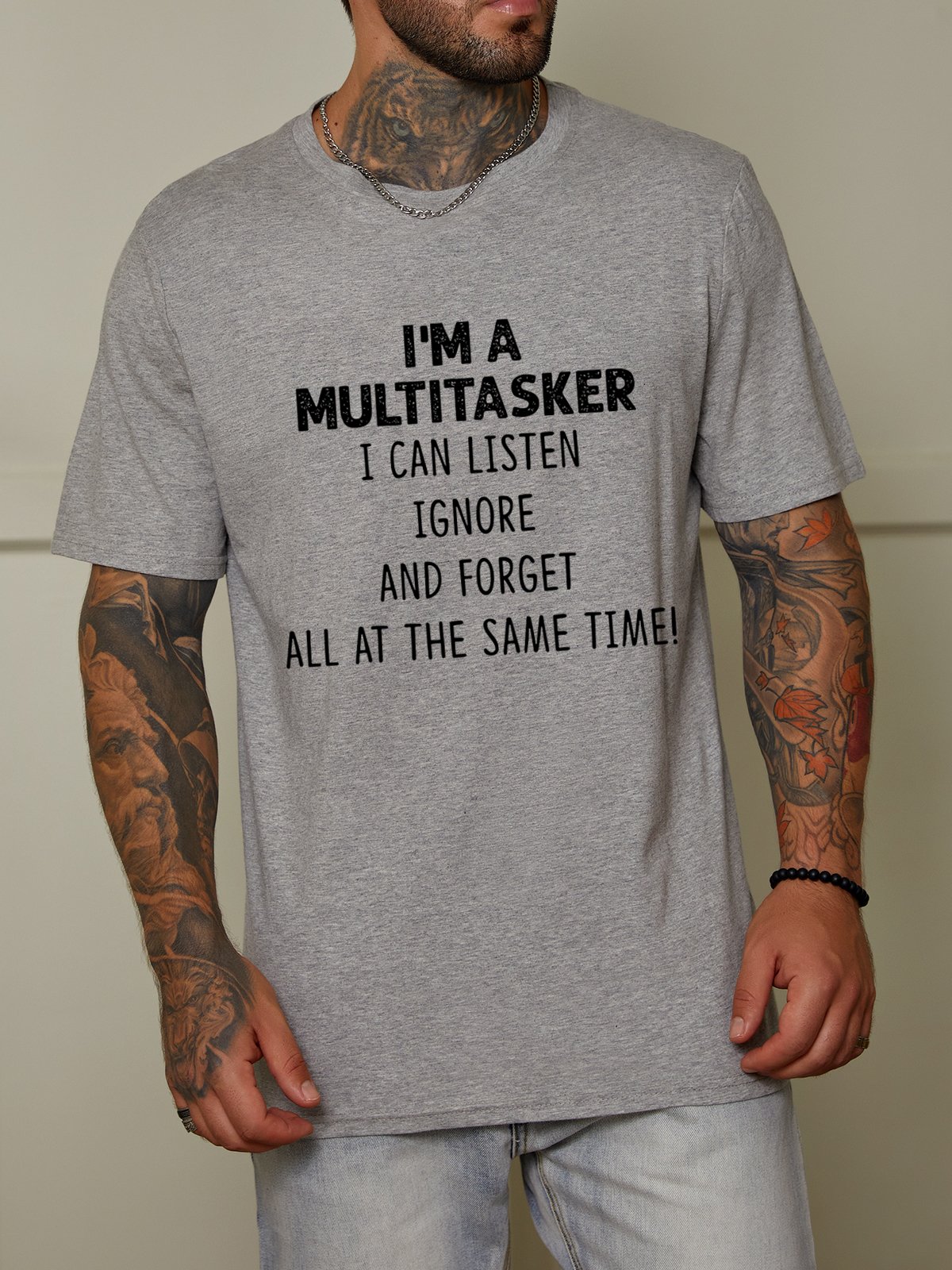 I'm A Multitasker Crew Neck Casual Short Sleeve Shirt & Top