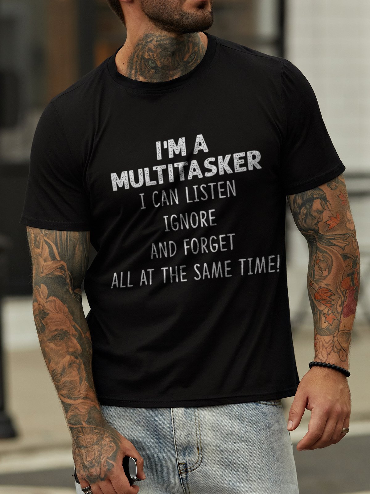 I'm A Multitasker Crew Neck Casual Short Sleeve Shirt & Top
