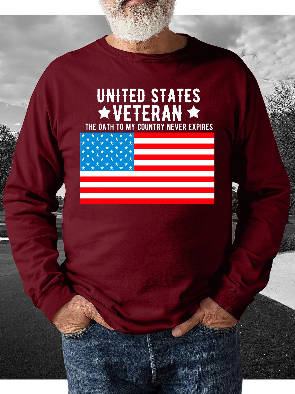 American Veteran Print Men's Sweatshirt