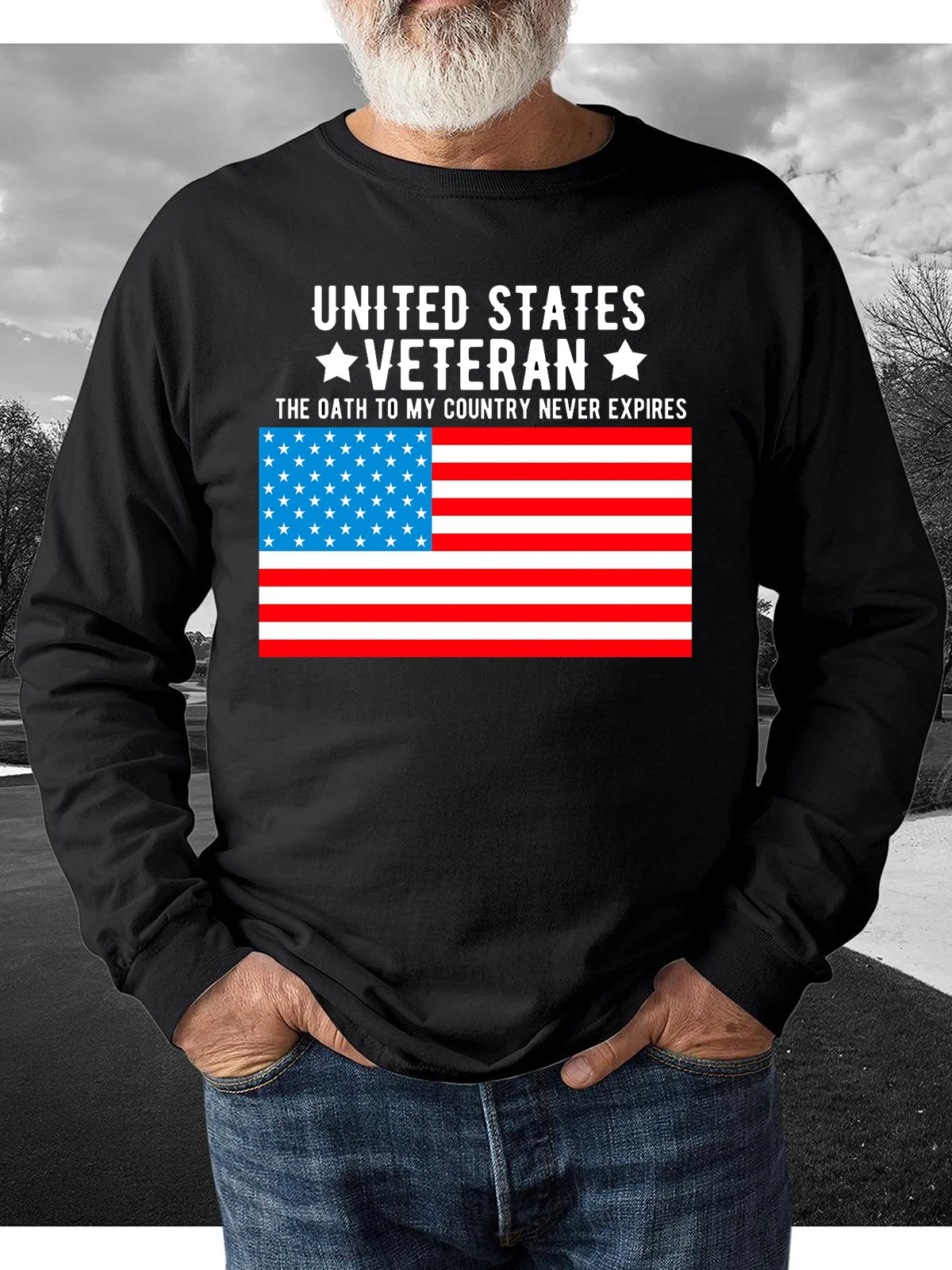 American Veteran Print Men's Sweatshirt