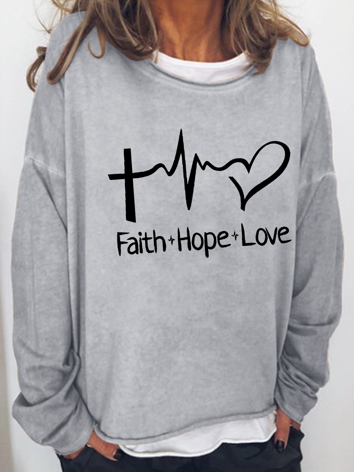 Faith Hope Love Casual Regular Fit Sweatshirt