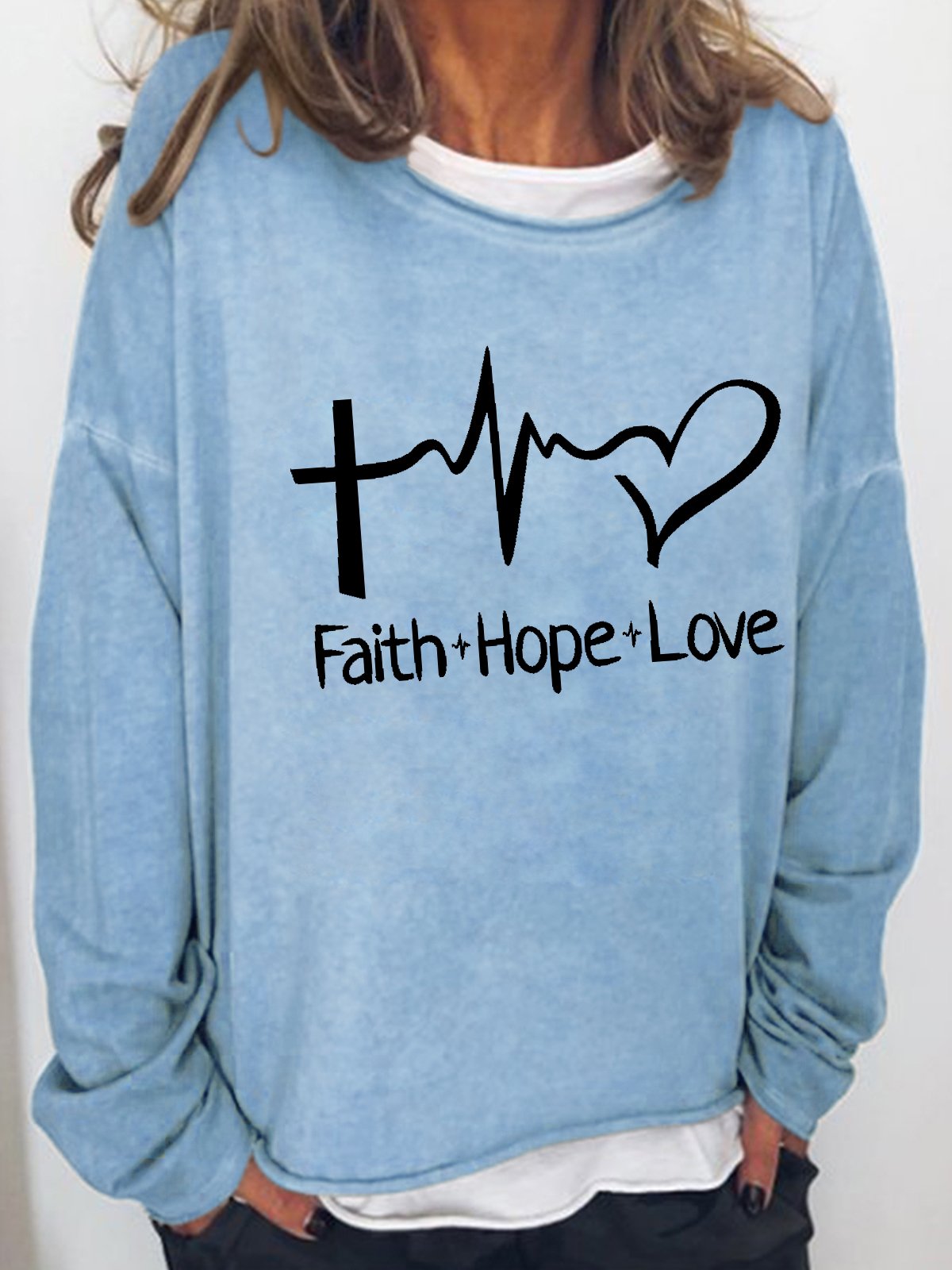 Faith Hope Love Casual Regular Fit Sweatshirt