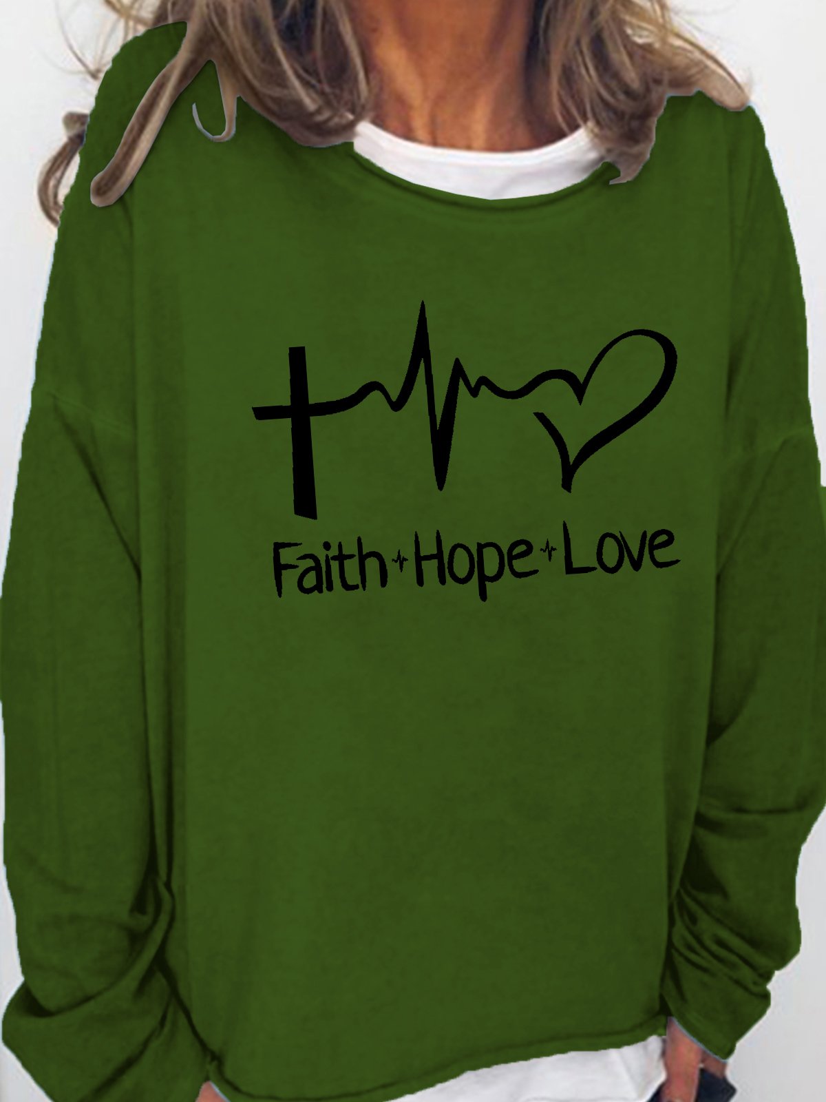 Faith Hope Love Casual Regular Fit Sweatshirt