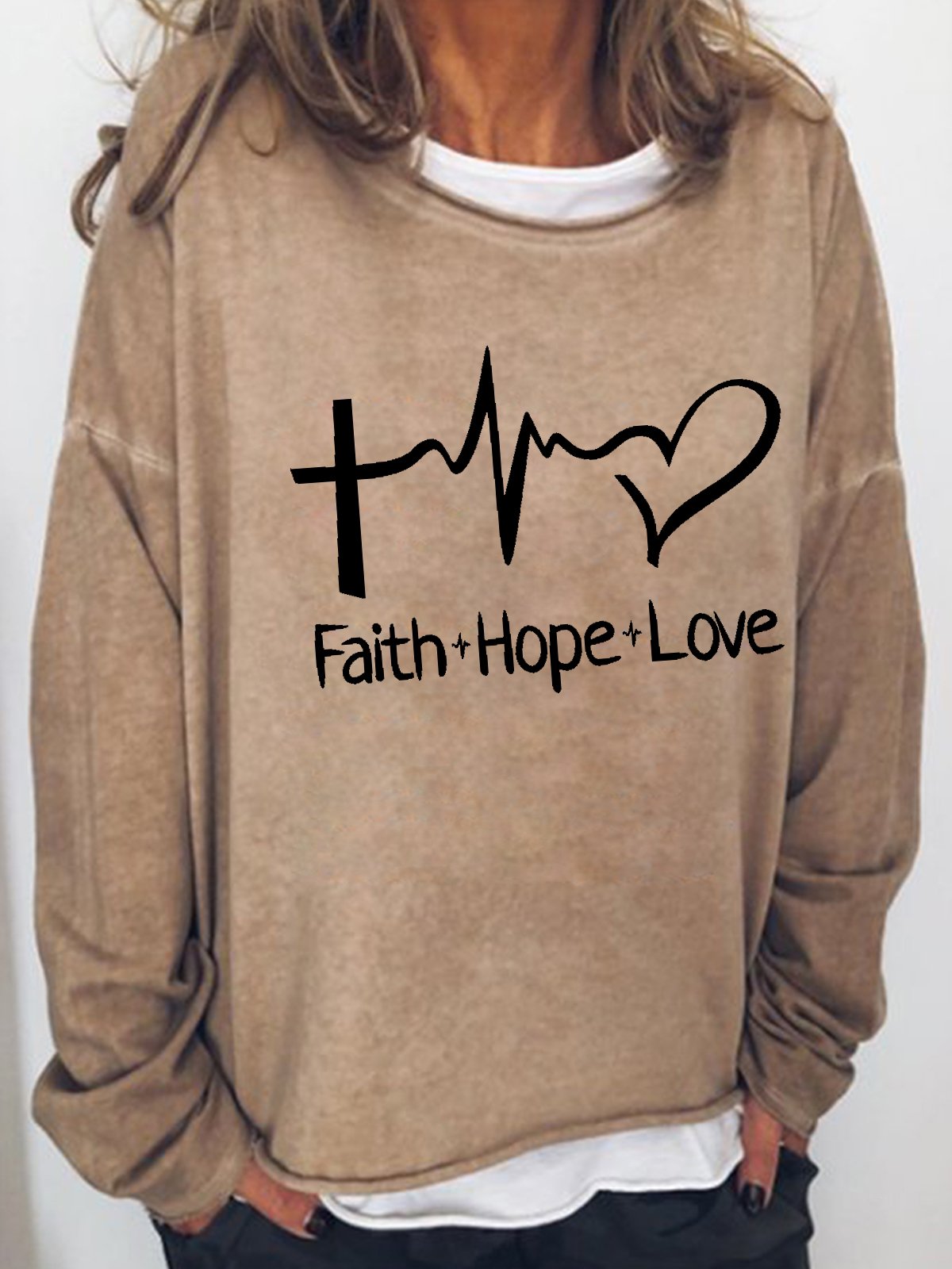 Faith Hope Love Casual Regular Fit Sweatshirt