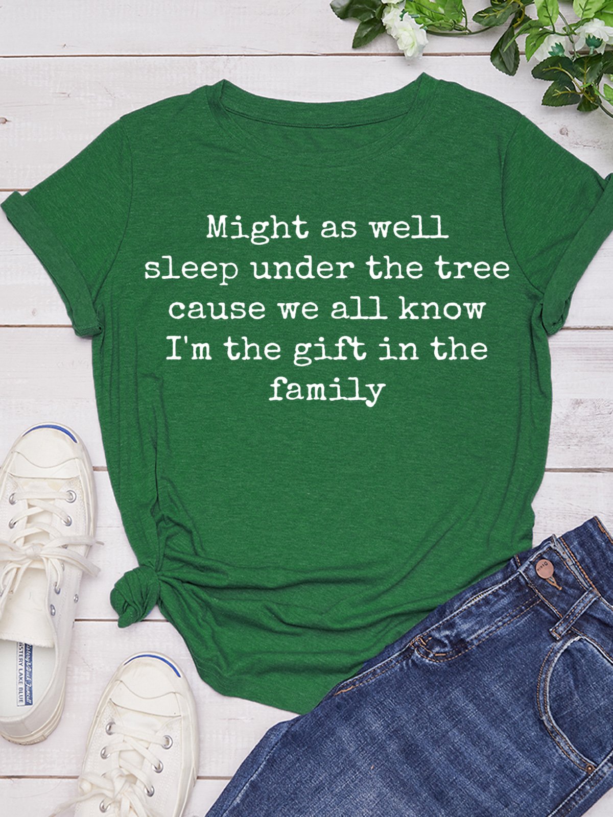 Christmas Humor Letter Casual Shirts & Tops