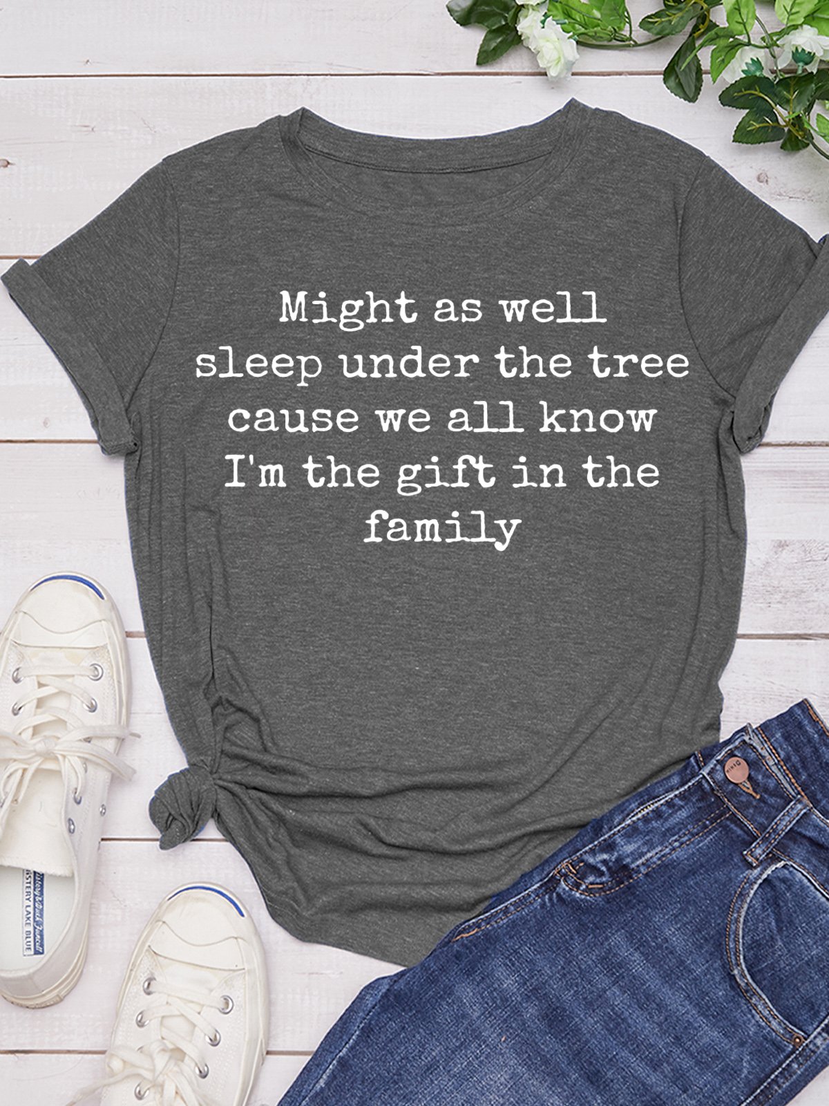 Christmas Humor Letter Casual Shirts & Tops