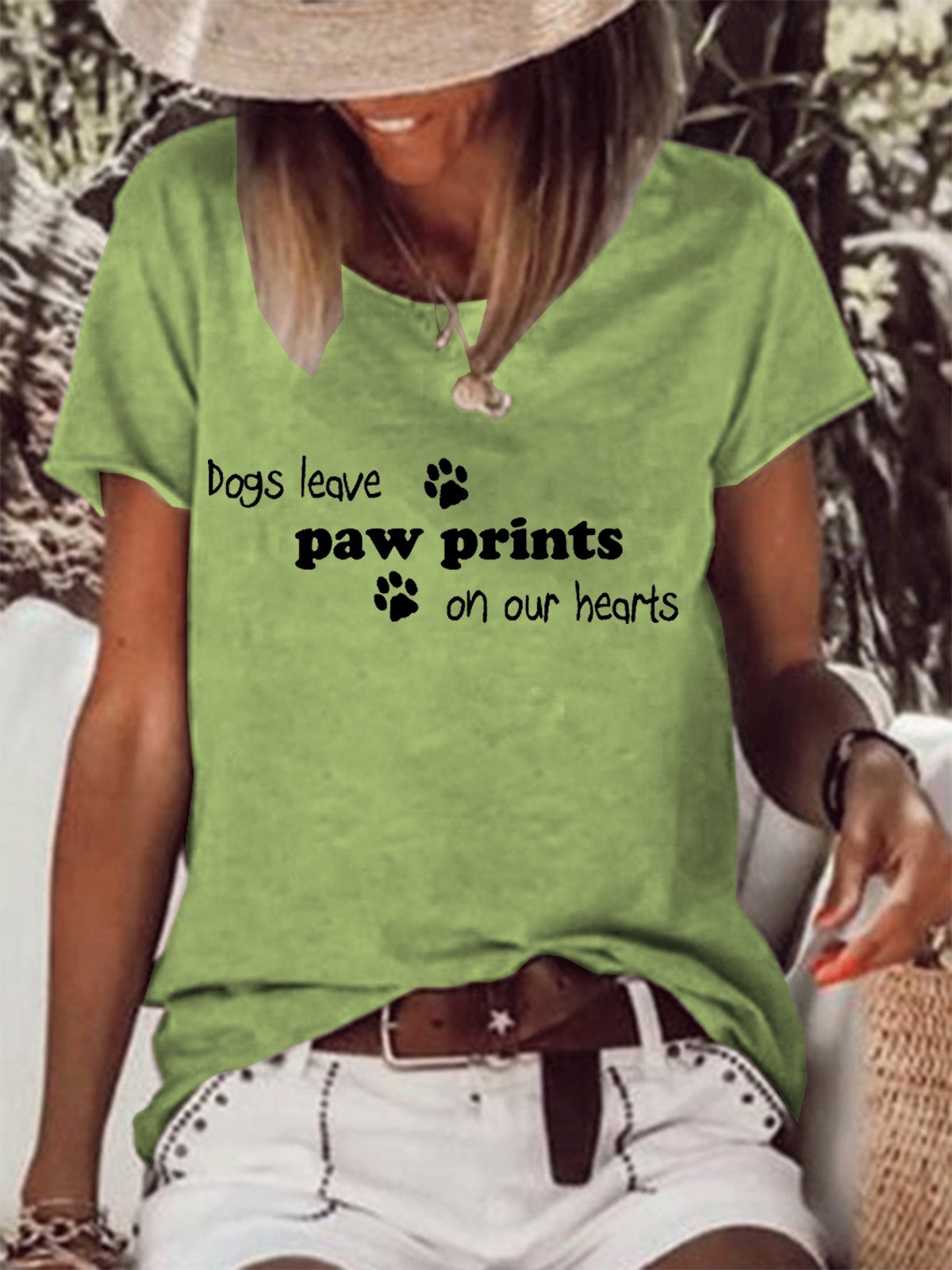 Dogs Leave Paw Prints on Our Hearts Women's T-shirt