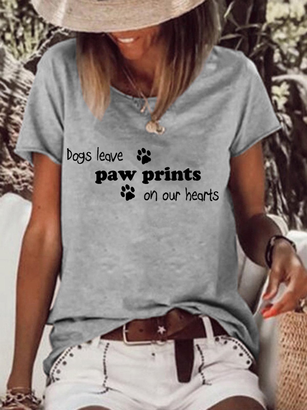 Dogs Leave Paw Prints on Our Hearts Women's T-shirt