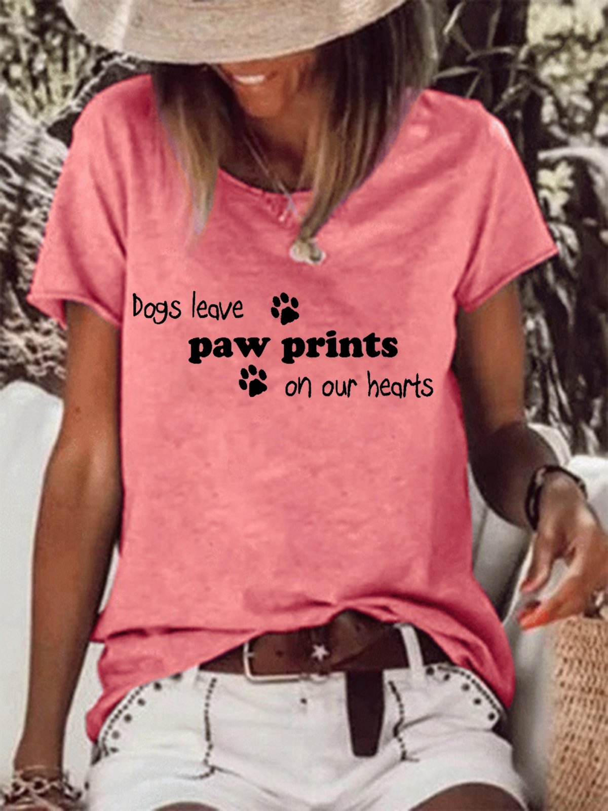 Dogs Leave Paw Prints on Our Hearts Women's T-shirt