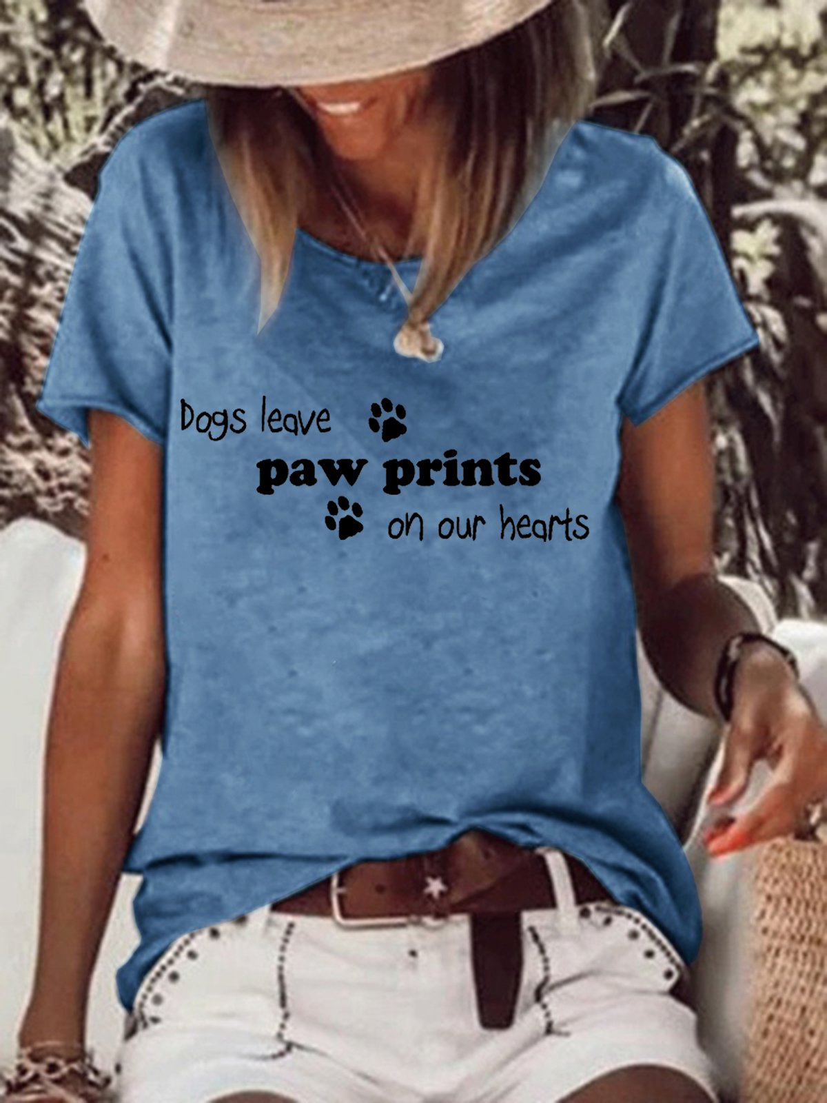 Dogs Leave Paw Prints on Our Hearts Women's T-shirt