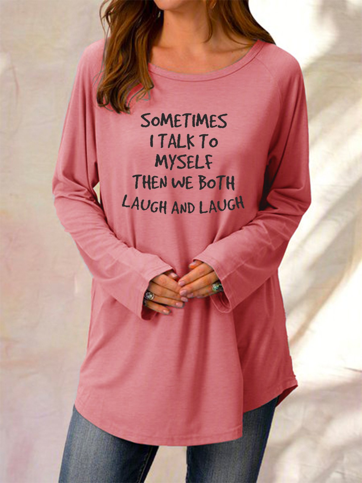 Sometimes I Talk To Myself Both Laugh Casual Letter Knitting Dress