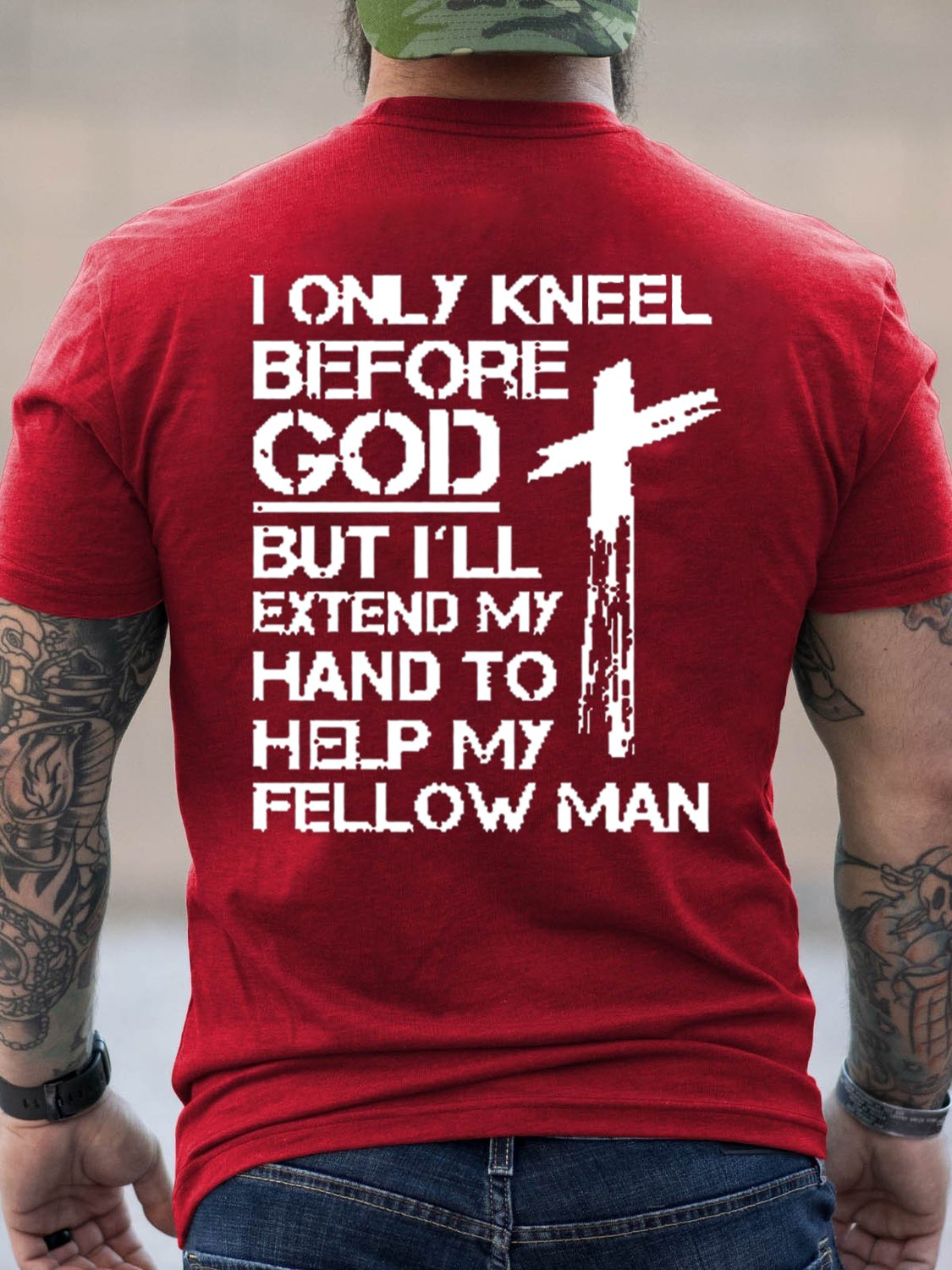 Only Kneel Before God Men's T-shirt