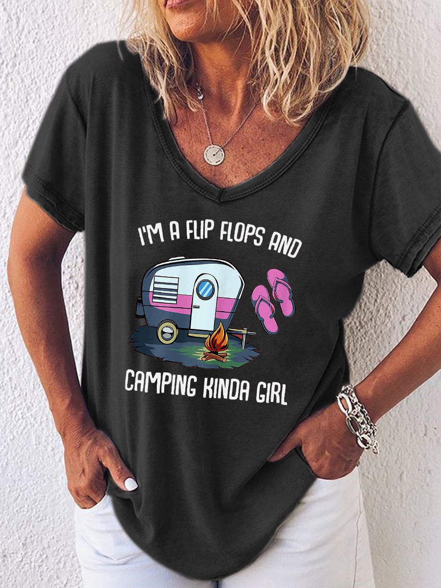 I'm A Flip Flops And Camping Kinda Girl T-shirt