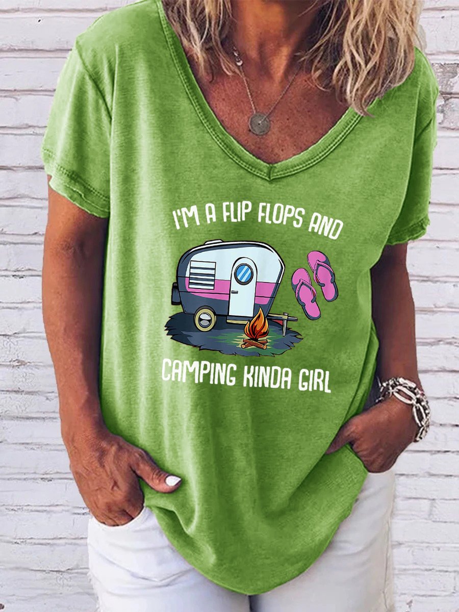 I'm A Flip Flops And Camping Kinda Girl T-shirt