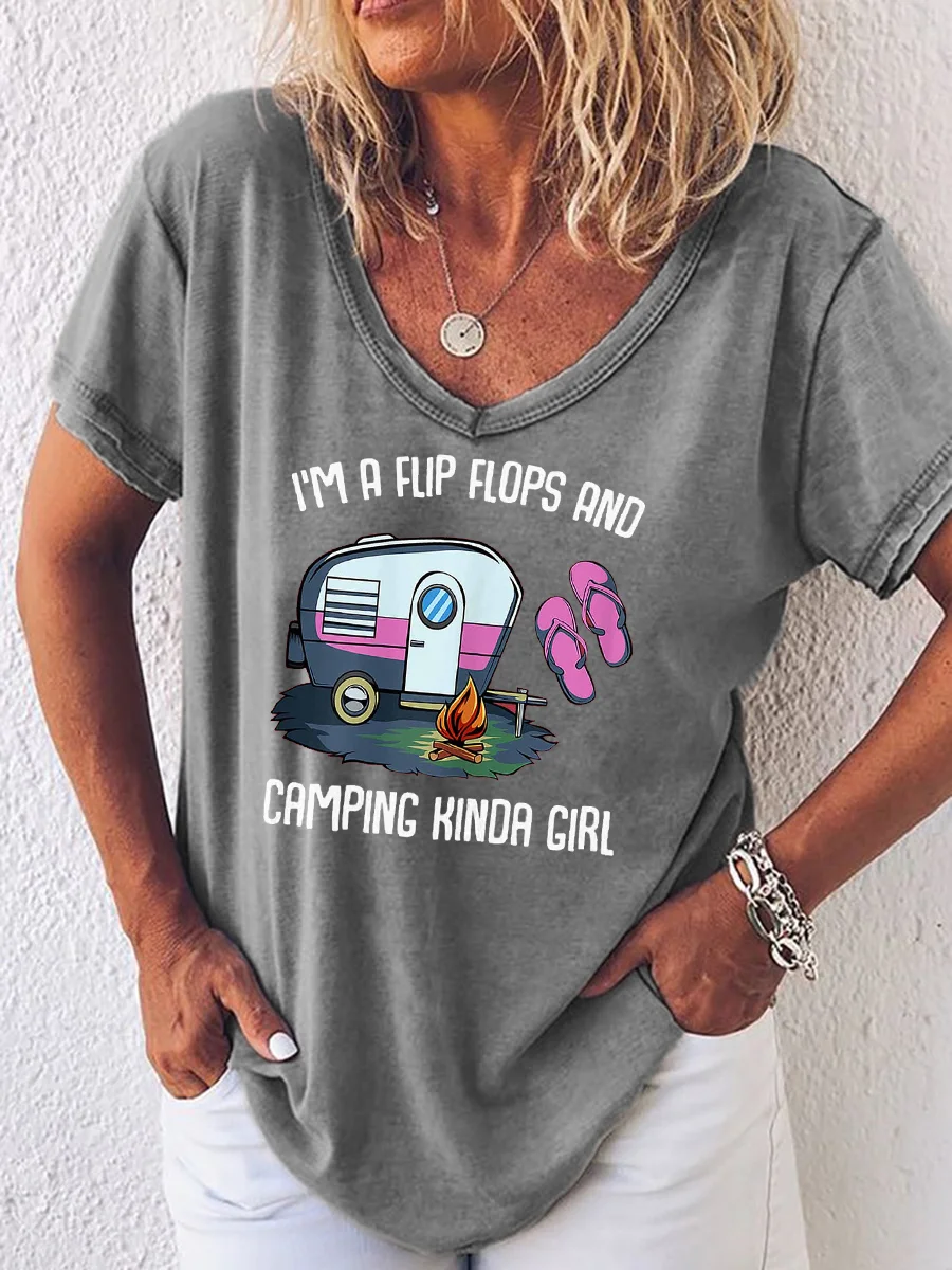 I'm A Flip Flops And Camping Kinda Girl T-shirt