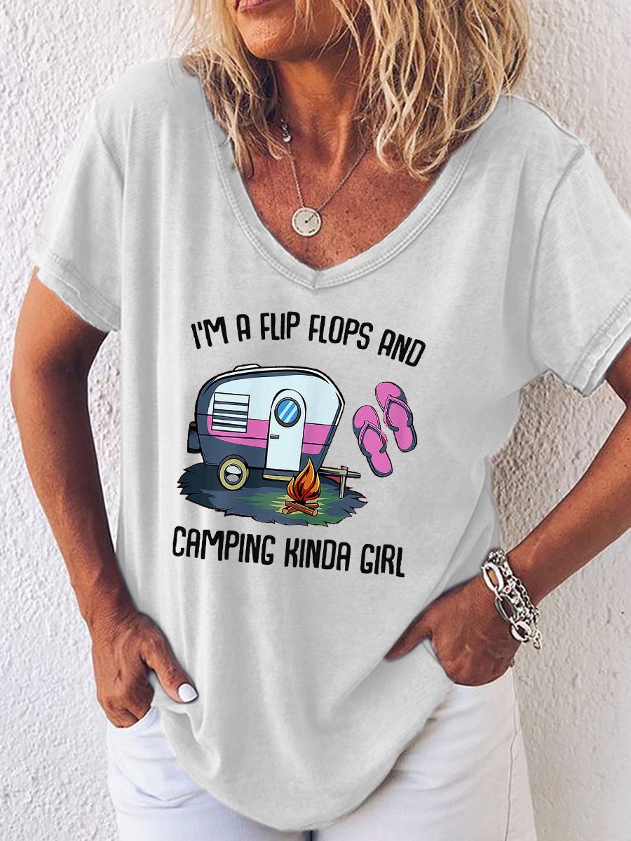 I'm A Flip Flops And Camping Kinda Girl T-shirt