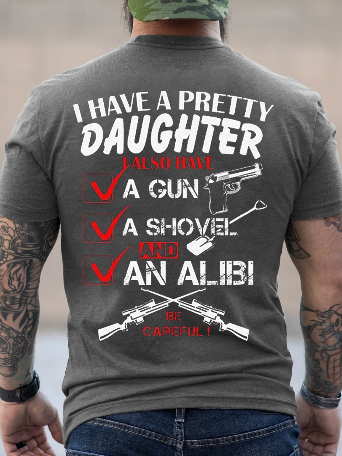 I Have A Pretty Daughter Men's T-shirt