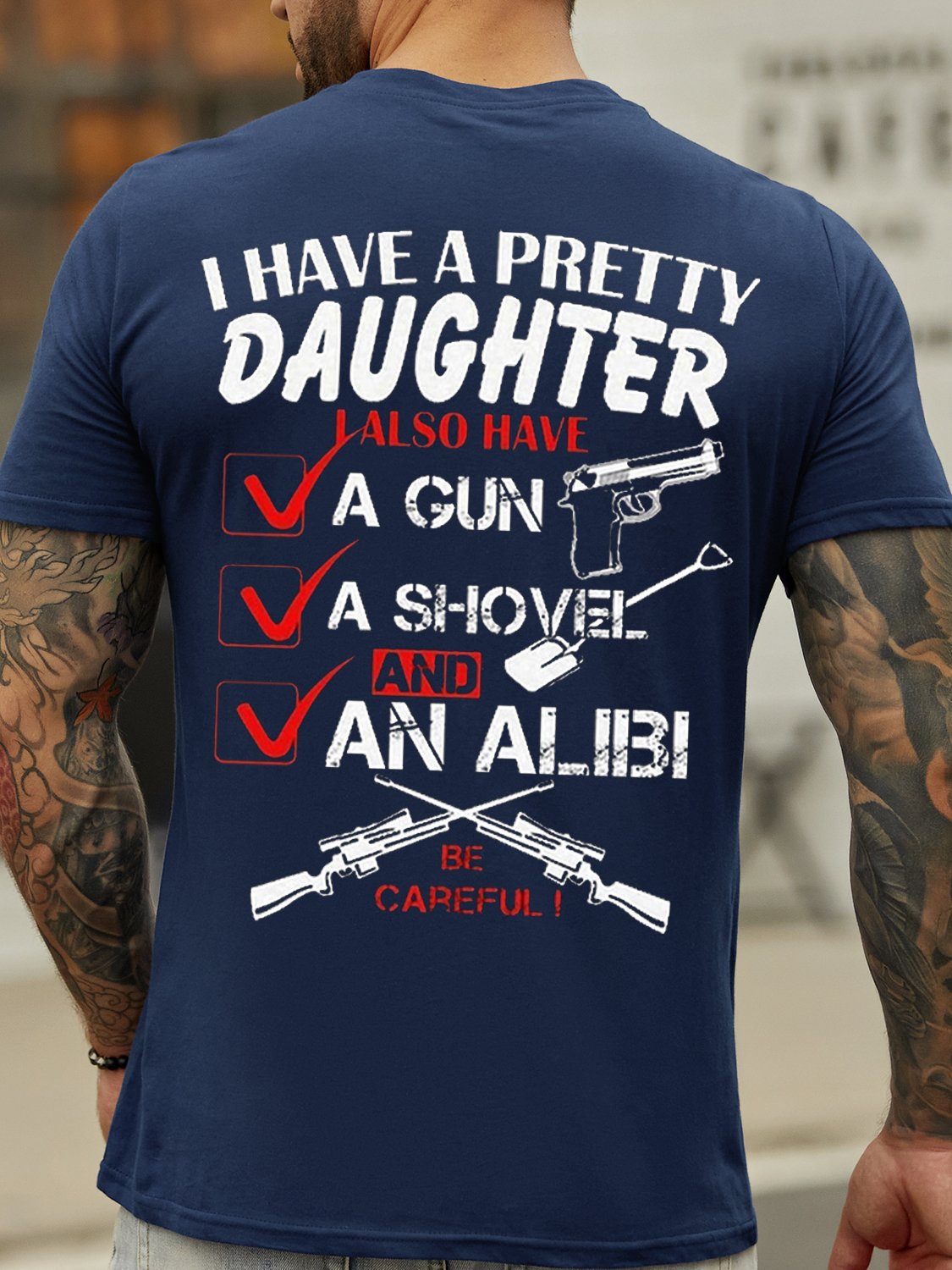 I Have A Pretty Daughter Men's T-shirt