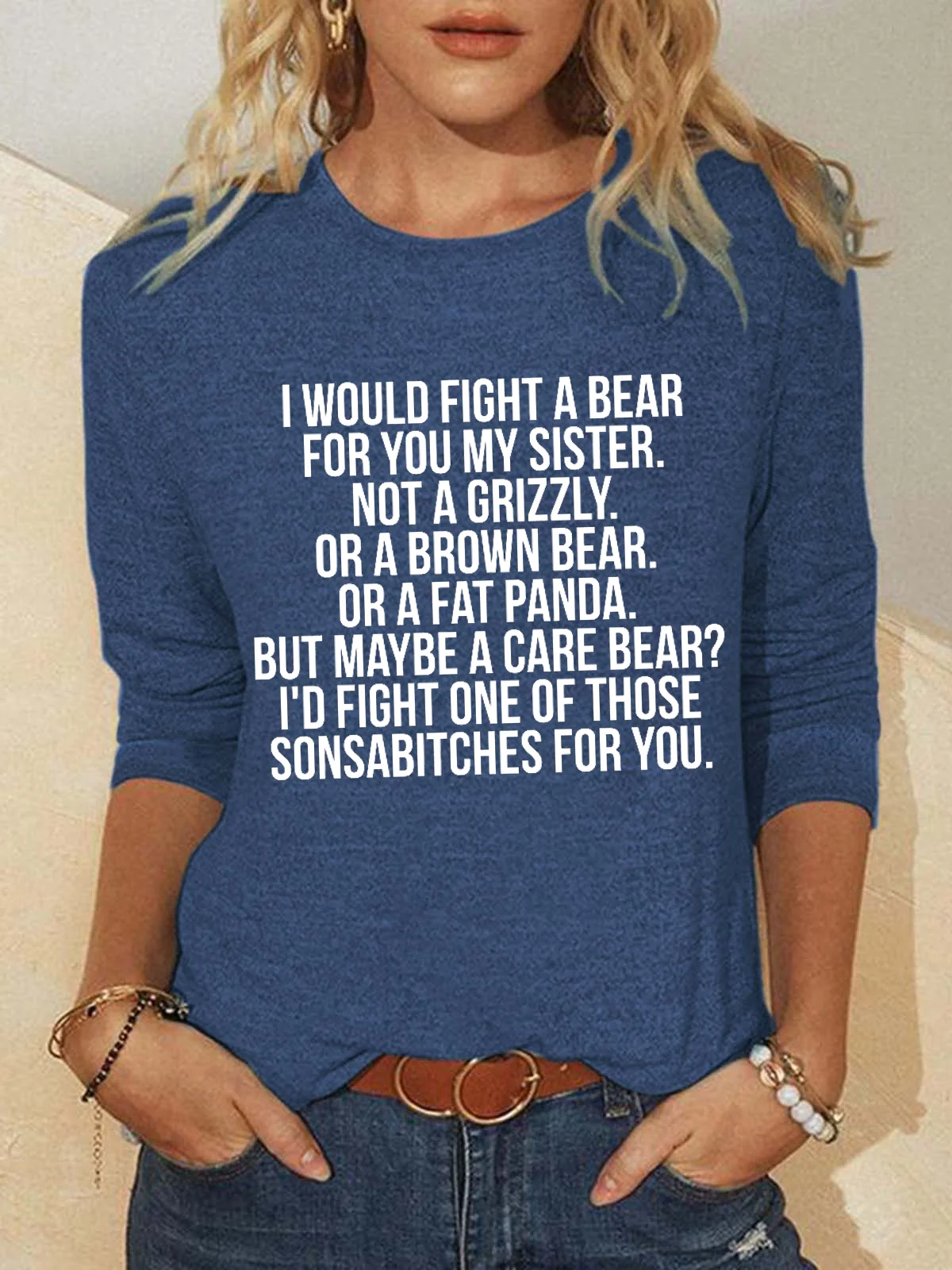 Would fight a bear for sister Women's Sweatshirts