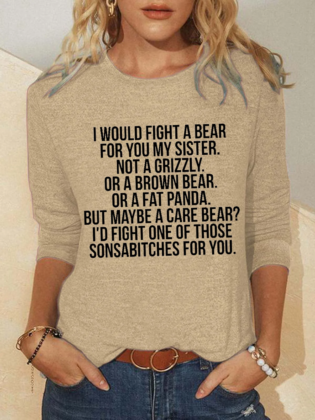 Would fight a bear for sister Women's Sweatshirts